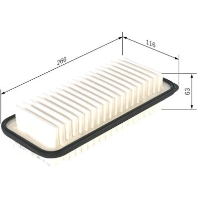 Bosch Yaris Luchtfilter Cartridge - Motorfilter Bosch Yaris Luchtfilter Cartridge - Motorfilter