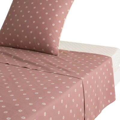 Origin - Drap plat imprimé en bambou rose 240x300 Origin - Drap plat imprimé en bambou rose 240x300