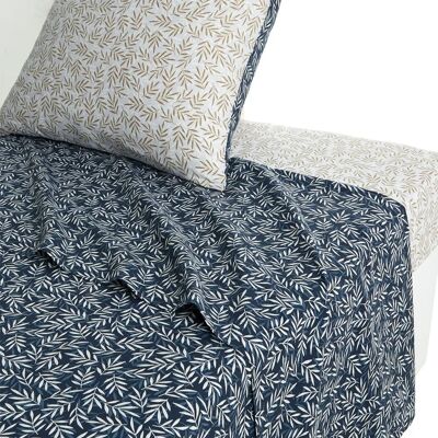 Drap plat en Lyocell Origin - Reversible Bleu & Beige - 240x300 Drap plat en Lyocell Origin - Reversible Bleu & Beige - 240x300