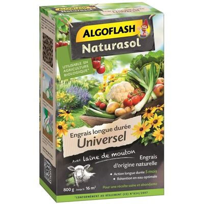 ALGOFLASH NATURASOL Engrais Laine de Mouton - 800g - Engrais - Publicité ALGOFLASH NATURASOL Engrais Laine de Mouton - 800g - Engrais - Publicité