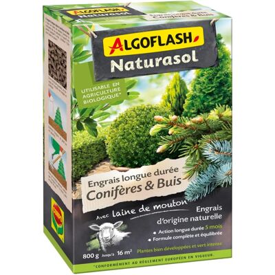 Engrais Algoflash Naturasol - 800 g pour conifères et buis - Publicité Engrais Algoflash Naturasol - 800 g pour conifères et buis - Publicité