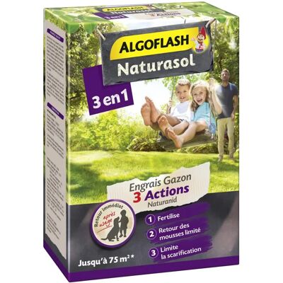Algoflash Naturasol Engrais Gazon 3 Actions - 3 Kg - Publicité Algoflash Naturasol Engrais Gazon 3 Actions - 3 Kg - Publicité