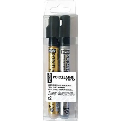 Pebeo Porcelaine 150 Keramik-Marker-Set - Gold & Silver Pebeo Porcelaine 150 Keramik-Marker-Set - Gold & Silver