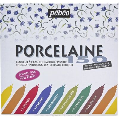 Pebeo Porcelaine 150 Marker Set of 9 Colours - Ceramic Decor Pebeo Porcelaine 150 Marker Set of 9 Colours - Ceramic Decor