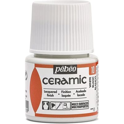 Pébéo Peinture céramique et multi-surfaces - Blanc - 45 ml - Publicité Pébéo Peinture céramique et multi-surfaces - Blanc - 45 ml - Publicité