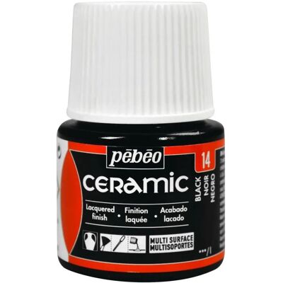 Pébéo Peinture céramique noire - 45 ml Finition multi-surfaces - Publicité Pébéo Peinture céramique noire - 45 ml Finition multi-surfaces - Publicité