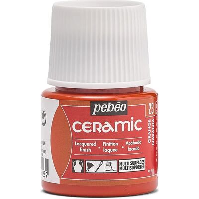Peinture céramique orange Pébéo - 45 ml - Pour terre cuite et céramique - Brillante et résistante - Publicité Peinture céramique orange Pébéo - 45 ml - Pour terre cuite et céramique - Brillante et résistante - Publicité