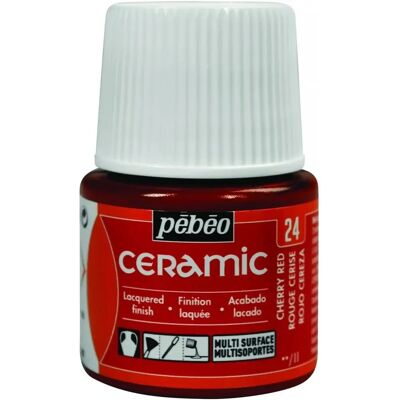 Pebeo Keramik- und Mehrflächenfarbe - Kirsche Rot - 45 ml - Farbe Pebeo Keramik- und Mehrflächenfarbe - Kirsche Rot - 45 ml - Farbe