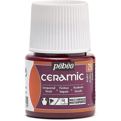 Pébéo Peinture céramique rouge - 45 ml pour terre cuite et autres - Publicité Pébéo Peinture céramique rouge - 45 ml pour terre cuite et autres - Publicité
