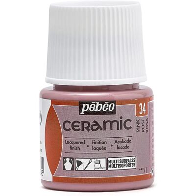 Pébéo Peinture pour céramique et surfaces multiples - Rose - 45 ml - Publicité Pébéo Peinture pour céramique et surfaces multiples - Rose - 45 ml - Publicité