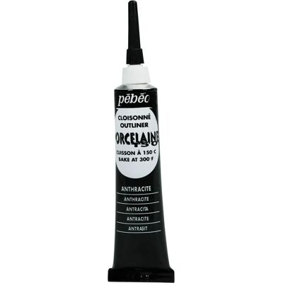 Pébéo Wasserbasierte Porzellan-Glanzfarbe - Anthrazit - 20 ml - Porzellanfarbe Pébéo Wasserbasierte Porzellan-Glanzfarbe - Anthrazit - 20 ml - Porzellanfarbe