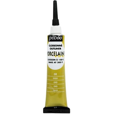 Pébéo Wasserbasierte Porzellan-Glanzfarbe - Gold - 20 ml - Farbe Pébéo Wasserbasierte Porzellan-Glanzfarbe - Gold - 20 ml - Farbe