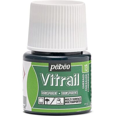 Pebeo Vitrail Smaragd Glasfarbe - Transparent, Leuchtend, 45ml Pebeo Vitrail Smaragd Glasfarbe - Transparent, Leuchtend, 45ml