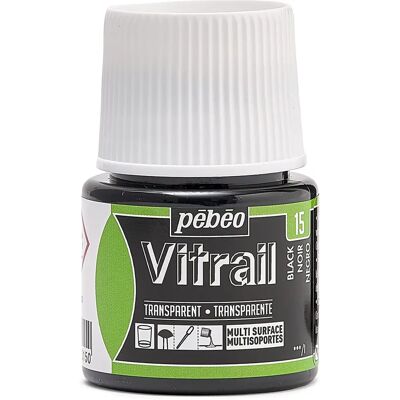 Peinture Vitrail Pebeo 45ml - Noir - Publicité Peinture Vitrail Pebeo 45ml - Noir - Publicité