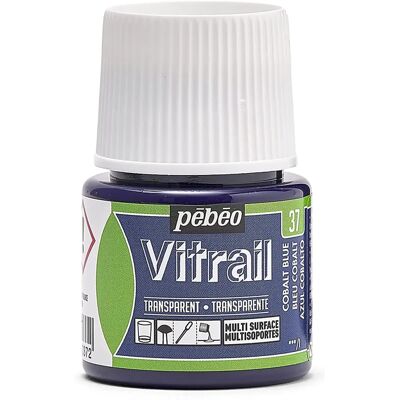 Peinture Vitrail Pebeo Bleu Cobalt - Effet vitrail - Publicité Peinture Vitrail Pebeo Bleu Cobalt - Effet vitrail - Publicité