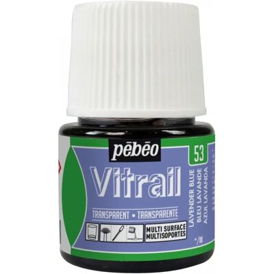 Pebeo Vitrail Lavender Blue Glass Paint 45ml - Stained Glass Effect Pebeo Vitrail Lavender Blue Glass Paint 45ml - Stained Glass Effect