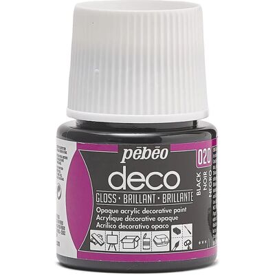 Pebeo Deco Art Czarny - Farba - Błyszczące Kolory - 45ml Pebeo Deco Art Czarny - Farba - Błyszczące Kolory - 45ml