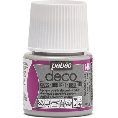 Farba Pebeo Deco Art Średnio szara - Do rękodzieła i mebli - Błyszczące wykończenie Farba Pebeo Deco Art Średnio szara - Do rękodzieła i mebli - Błyszczące wykończenie