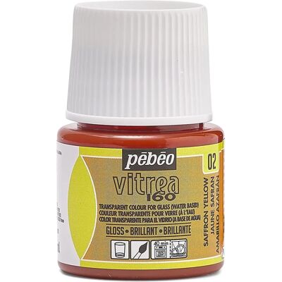 Peinture verre à base d'eau Pebeo Vitrea 160 - Jaune safran - Publicité Peinture verre à base d'eau Pebeo Vitrea 160 - Jaune safran - Publicité
