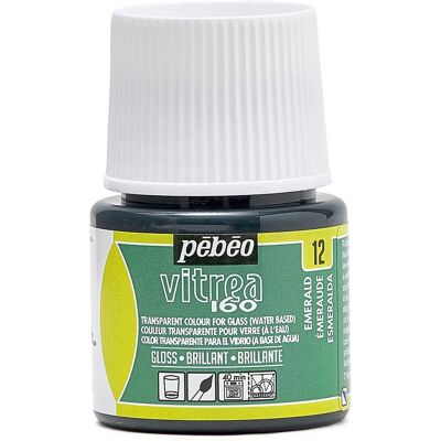 Pebeo Vitrea 160, Peinture pour verre brillante, 45 ml - Émeraude - Publicité Pebeo Vitrea 160, Peinture pour verre brillante, 45 ml - Émeraude - Publicité