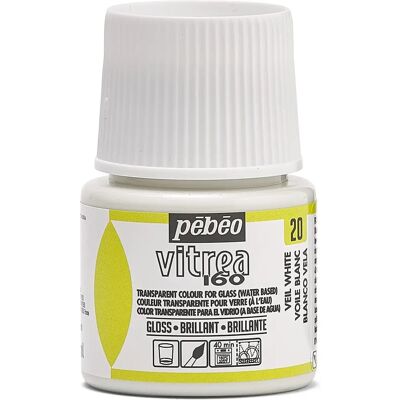 Tinta para vidro Pebeo Vitrea 160 - Branco - 45ml Tinta para vidro Pebeo Vitrea 160 - Branco - 45ml