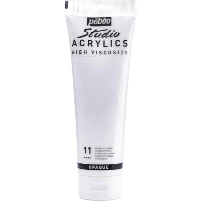 Peinture acrylique blanche titane Pebeo 250ml - Peintures - Publicité Peinture acrylique blanche titane Pebeo 250ml - Peintures - Publicité