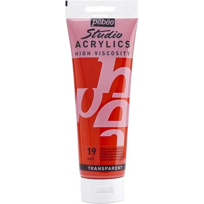 Pébéo Rouge Vermillon Transparent Peinture Acrylique - 250ml - Publicité Pébéo Rouge Vermillon Transparent Peinture Acrylique - 250ml - Publicité