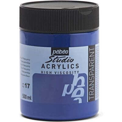 Peinture acrylique Studio Pebeo - Bleu, 500ml - Peinture acrylique Peinture acrylique Studio Pebeo - Bleu, 500ml - Peinture acrylique