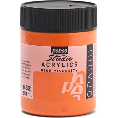 Pébéo Studio Acryliques Orange Cadmium 500ml Pébéo Studio Acryliques Orange Cadmium 500ml