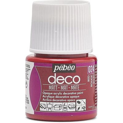 Farby akrylowe Pebeo Deco Art, rękodzieło i meble 45ml - Czerwony - Matowy Farby akrylowe Pebeo Deco Art, rękodzieło i meble 45ml - Czerwony - Matowy
