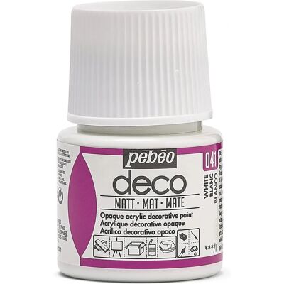 Biała farba akrylowa Pebeo - Matowe wykończenie - 45ml Biała farba akrylowa Pebeo - Matowe wykończenie - 45ml