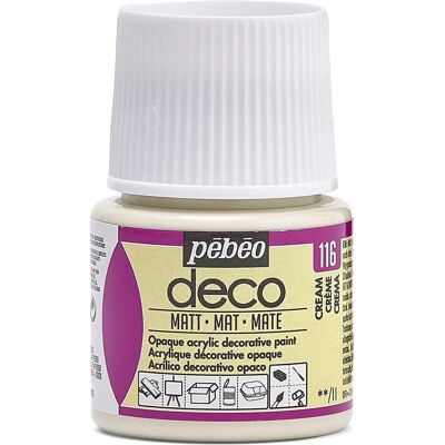 Pebeo Deco Sztuka, Rękodzieło i Farba do Mebli 45ml - Kremowy - Farba Pebeo Deco Sztuka, Rękodzieło i Farba do Mebli 45ml - Kremowy - Farba