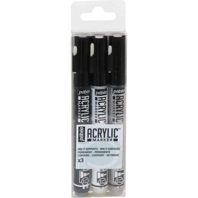 Pebeo Acrylic Paint Markers Set of 3 - Multi-Surface - 1.2mm Pebeo Acrylic Paint Markers Set of 3 - Multi-Surface - 1.2mm