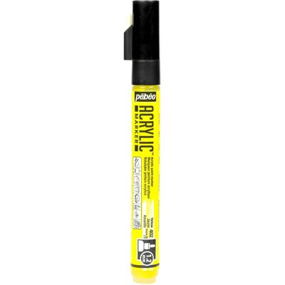 Marqueur acrylique Pebeo jaune - Pointe de 1.2mm, idéal pour toutes surfaces - Publicité Marqueur acrylique Pebeo jaune - Pointe de 1.2mm, idéal pour toutes surfaces - Publicité
