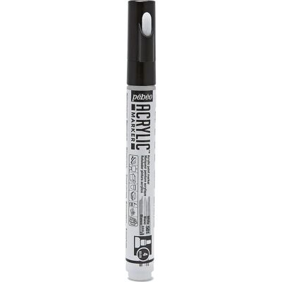Marqueur Pebeo Acrylique Blanc - Pointe Ronde 4mm - Marqueur Marqueur Pebeo Acrylique Blanc - Pointe Ronde 4mm - Marqueur
