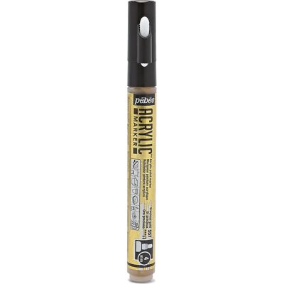 Marker akrylowy Pebeo - 4mm okrągła końcówka Cenne złoto - Marker akrylowy Marker akrylowy Pebeo - 4mm okrągła końcówka Cenne złoto - Marker akrylowy