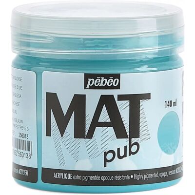 Peinture acrylique bleu turquoise Pebeo - Mat Pub - 140ml - Publicité Peinture acrylique bleu turquoise Pebeo - Mat Pub - 140ml - Publicité