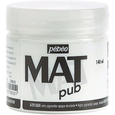Pebeo White Acrylic Paint - Matte, 140ml - Acrylic Paint Pebeo White Acrylic Paint - Matte, 140ml - Acrylic Paint