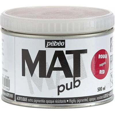 Peinture acrylique Magenta Pebeo - Mat Pub 500ml Qualité artistique - Publicité Peinture acrylique Magenta Pebeo - Mat Pub 500ml Qualité artistique - Publicité