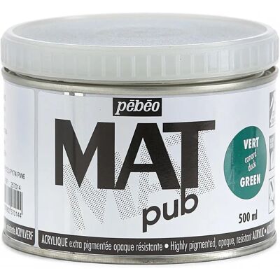 Peinture acrylique Pebeo Vert Canard, 500ml - Matt Pub, Peinture Acrylée - Publicité Peinture acrylique Pebeo Vert Canard, 500ml - Matt Pub, Peinture Acrylée - Publicité