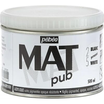 Pebeo Weiß Mat Acrylfarbe 500ml - Künstlerfarbe Pebeo Weiß Mat Acrylfarbe 500ml - Künstlerfarbe