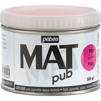 Peinture Acrylique Rose Fluorescente Pebeo - Mat, 500ml, Art & Artisanat - Publicité Peinture Acrylique Rose Fluorescente Pebeo - Mat, 500ml, Art & Artisanat - Publicité
