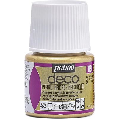 Tinta Acrílica Pérola Ouro Pebeo - 45ml - Para Superfícies Tinta Acrílica Pérola Ouro Pebeo - 45ml - Para Superfícies