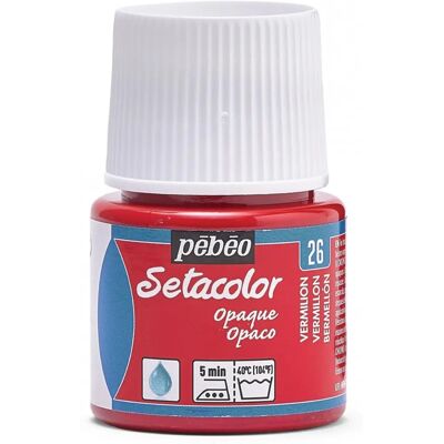 Farba na tkaniny Vermilion - 45ml, Setacolor, Pebeo Farba na tkaniny Vermilion - 45ml, Setacolor, Pebeo