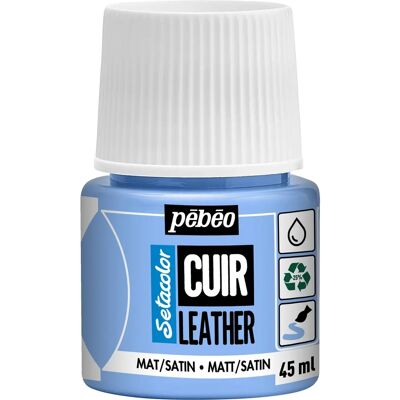 Pebeo Setacolor Leather Paint 45ml 10 Iced Blue - Leather Paint Pebeo Setacolor Leather Paint 45ml 10 Iced Blue - Leather Paint