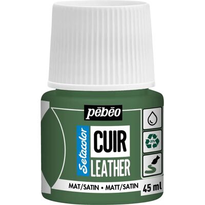 Pebeo Setacolor Leather Paint 45ml Khaki Green - Leather Paint Pebeo Setacolor Leather Paint 45ml Khaki Green - Leather Paint