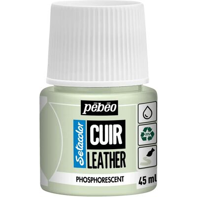 Pebeo Setacolor Leather Effect 45ml - Phosphorescent - Leather Paint Pebeo Setacolor Leather Effect 45ml - Phosphorescent - Leather Paint