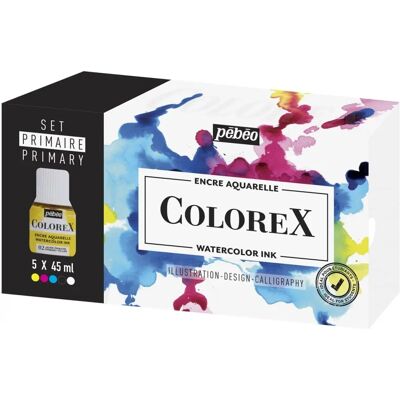 Pébéo Set of 5 Colorex watercolor inks - Primary Colors - Watercolor Ink Set Pébéo Set of 5 Colorex watercolor inks - Primary Colors - Watercolor Ink Set