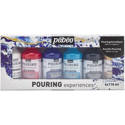 Pebeo Weiß, Rot, Blau, Türkis, Schwarz, Gold Acrylfarben-Set Pebeo Weiß, Rot, Blau, Türkis, Schwarz, Gold Acrylfarben-Set