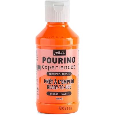 Pébéo Peinture acrylique orange fluo pour coulage - 118 ml - Publicité Pébéo Peinture acrylique orange fluo pour coulage - 118 ml - Publicité